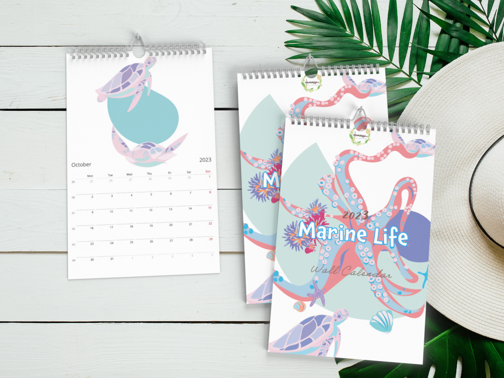 2023 DANESSA Marine Life Wall calendar