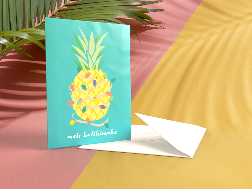 Mele Kalikimaka Pineapple Holiday Cards (Set of 10)