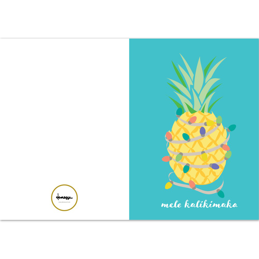 Mele Kalikimaka Pineapple Holiday Cards (Set of 10)